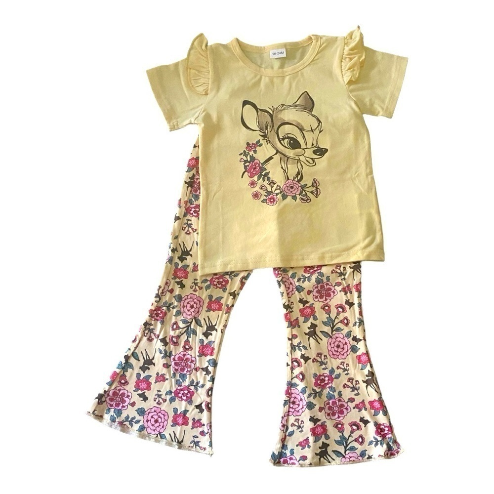 NWOT-BOUTIQUE-GIRLS 12-18 MONTHS-BAMBI TWO PIECE SET